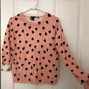 Forever 21 cute pink heart sweater